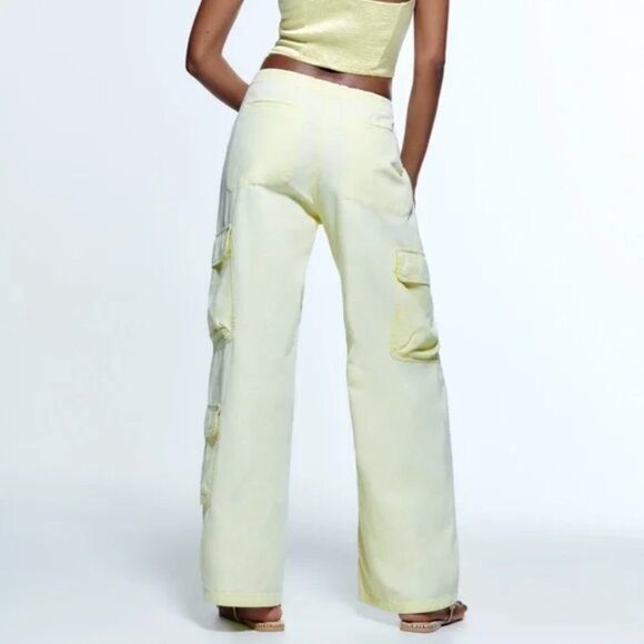 Zara Cargo Pants Light Lime US 6 - Picture 6 of 10